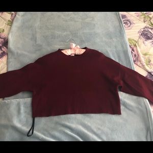 BCBGeneration burgundy cropped sweater
